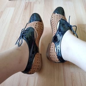 Jeffrey Campbell laser cut lace up oxfords